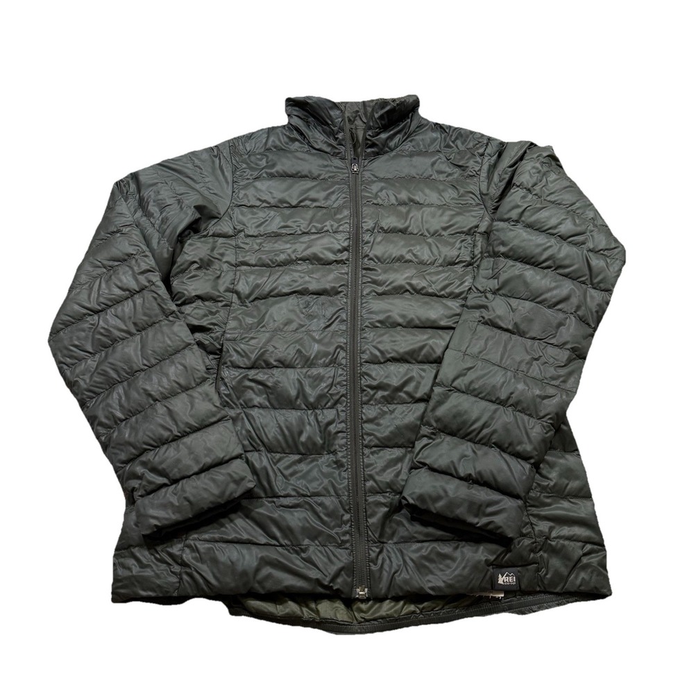 Women's REI Coop Olive Green‎ Puffer Jacket Lightweight Down Gorpcore Outdoors S